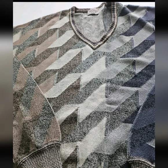 Vintage St Croix Men's Knit Sweater Coogi Style Biggie Cosby L Made USA - Picture 3 of 16